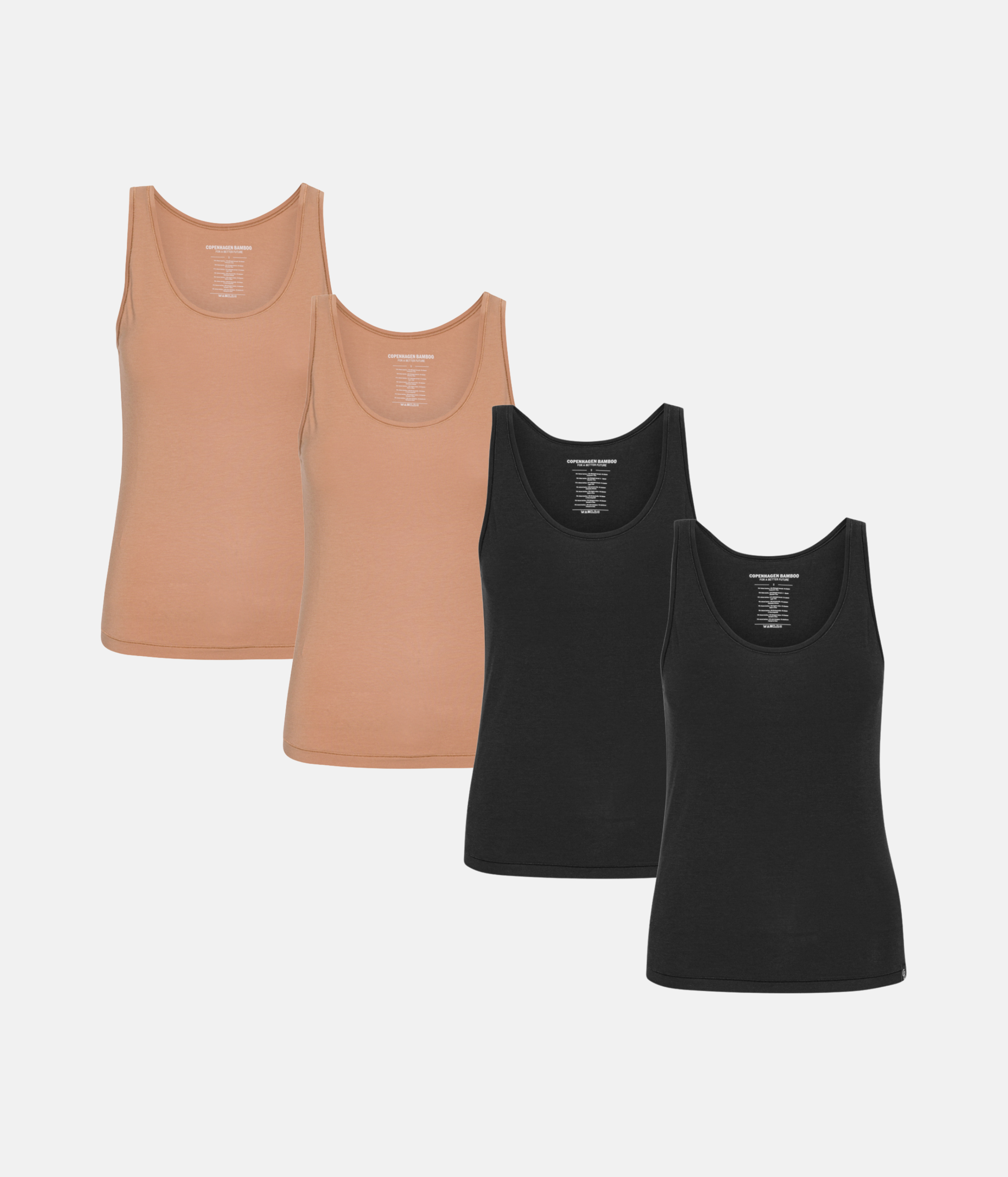 Toppe 4-Pak - Sort/Tan