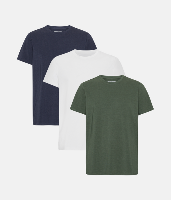 3-pack bambu t-shirt vit/natthimmel/skogsnatt