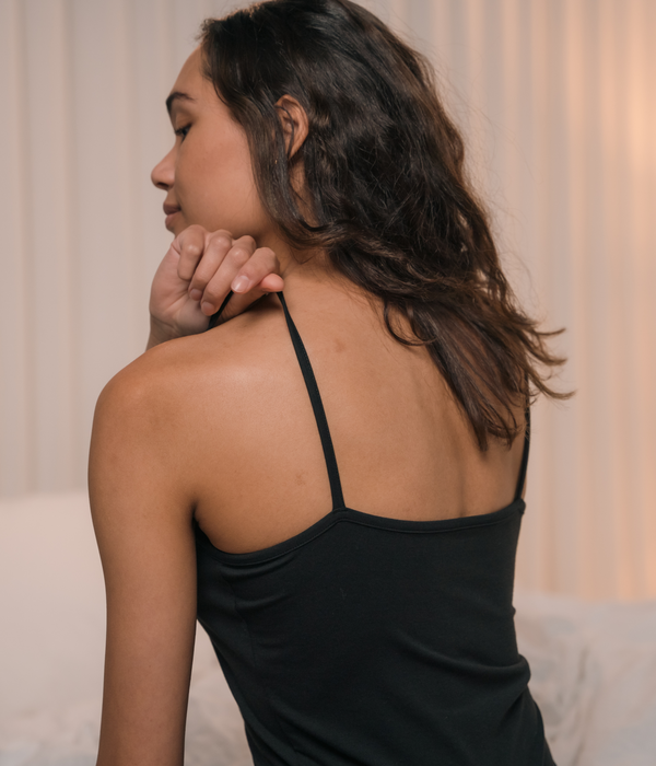 Svart bambu underklänning