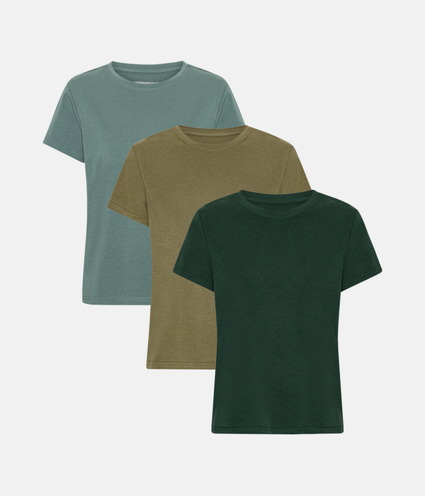 3-pack bambu T-shirt balsam grön/oliv/grön