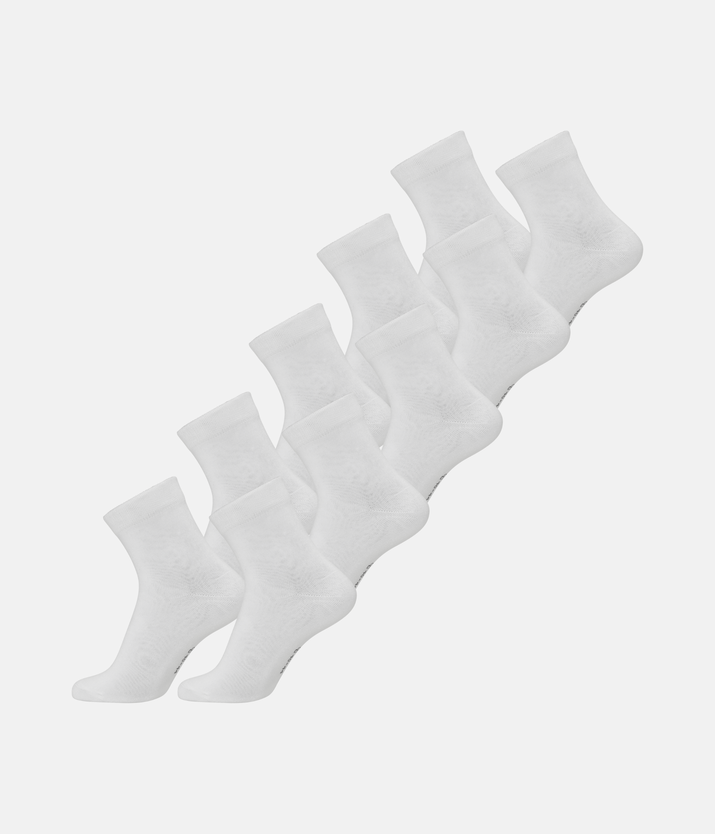 10 Par Bambus Strømper Low Cut - Hvid