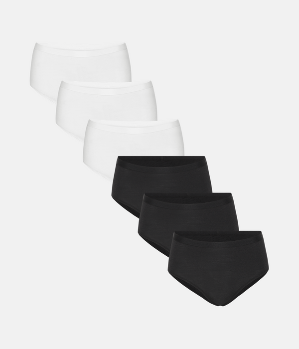 6-pack maxi trosor svarta/vita