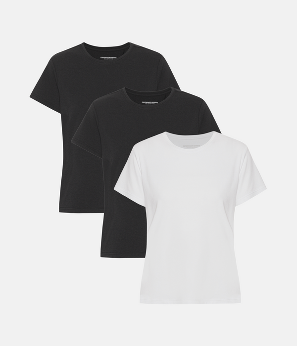 3-pack bambu t-shirt svart/svart/vit