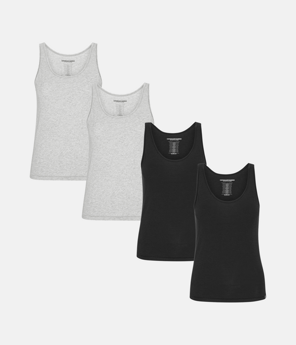 4-pack bambutoppar svarta/grå