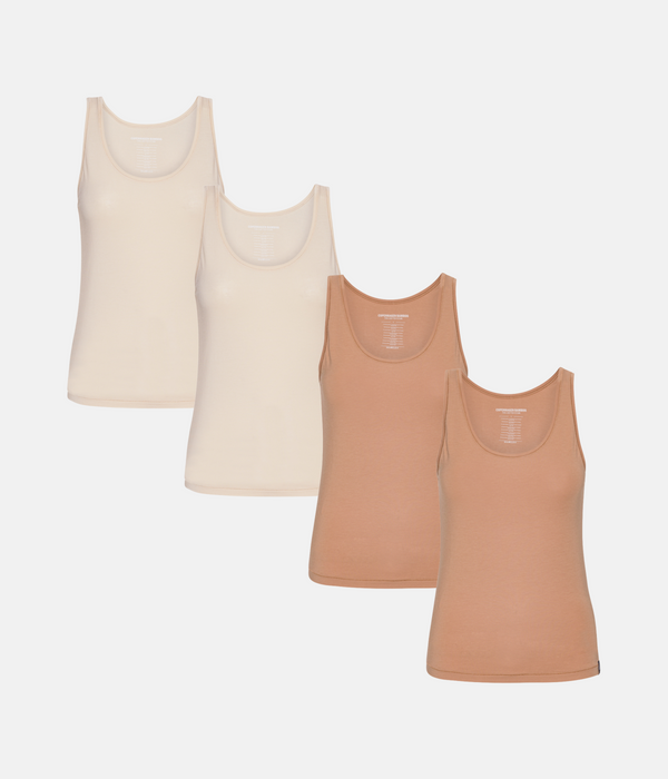 4-pack bambutoppar bruna/krämfärgade