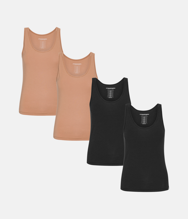 4-pack bambutoppar svarta/bruna