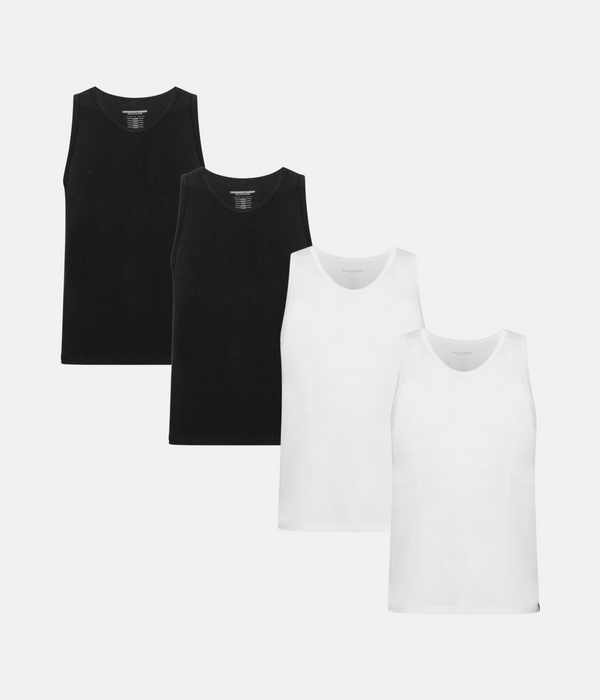 4-pack linnen i bambu svart/vit