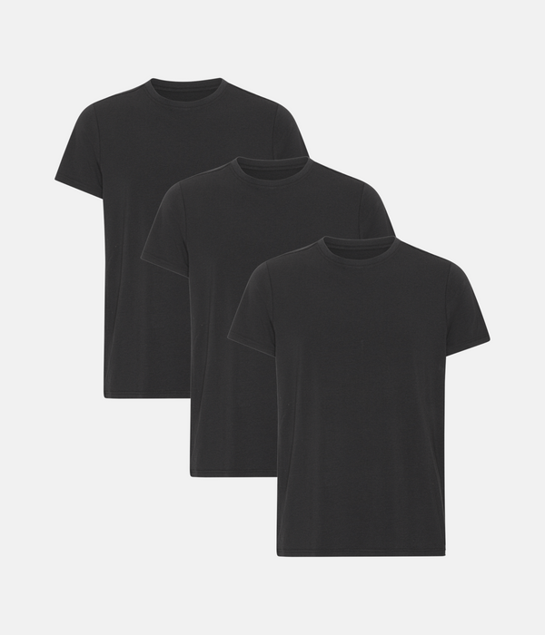 3-pack svart bambu-t-shirt
