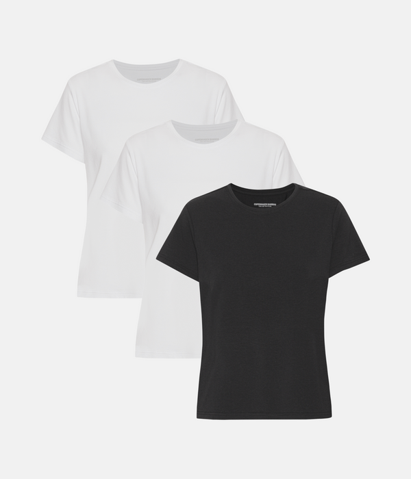 3-pack bambu t-shirt vit/vit/svart