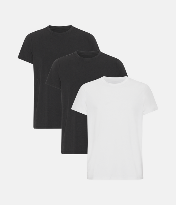 3-pack bambu t-shirt svart/svart/vit