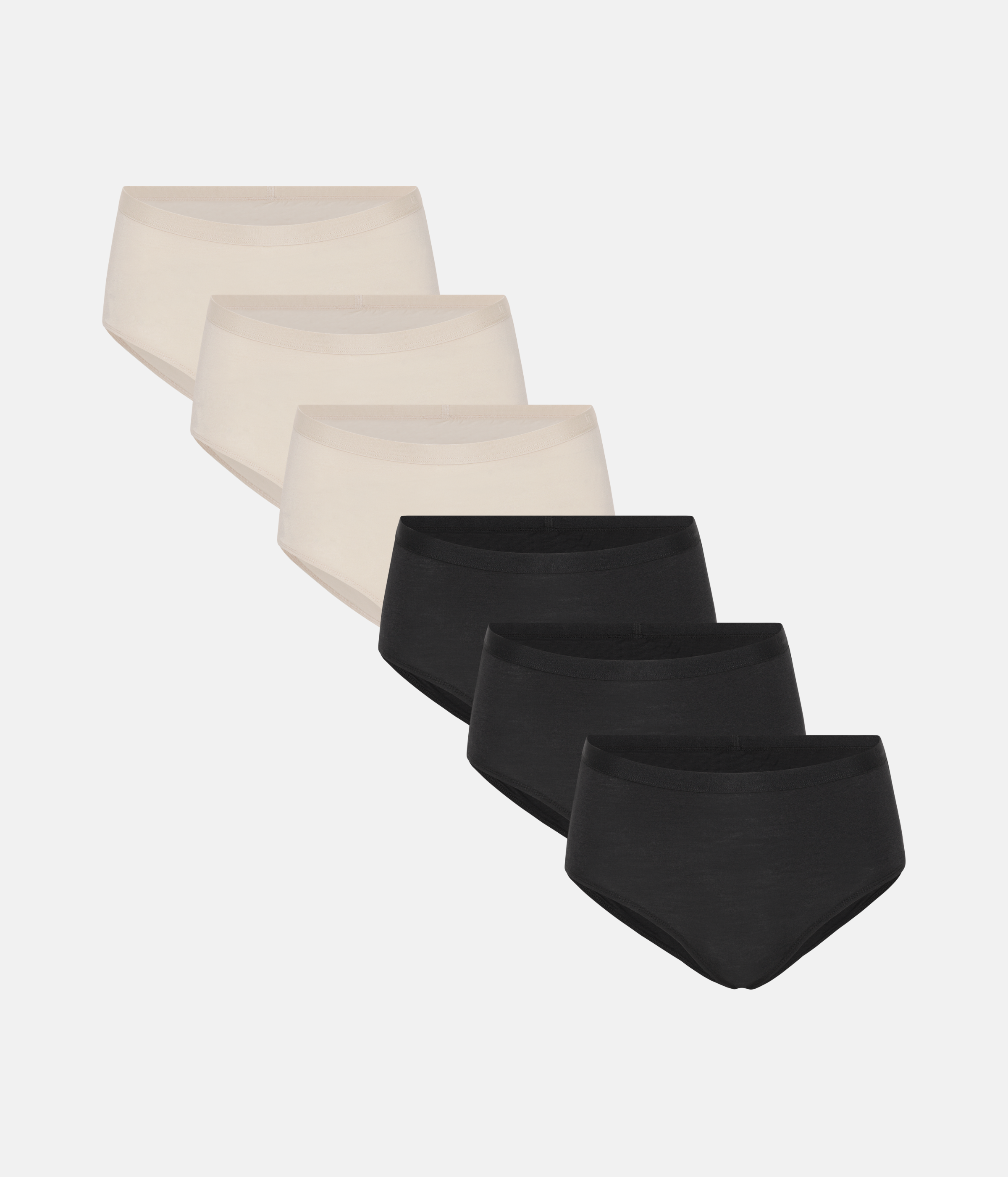 Maxi Trusser 6 Pak - Sort/Cream