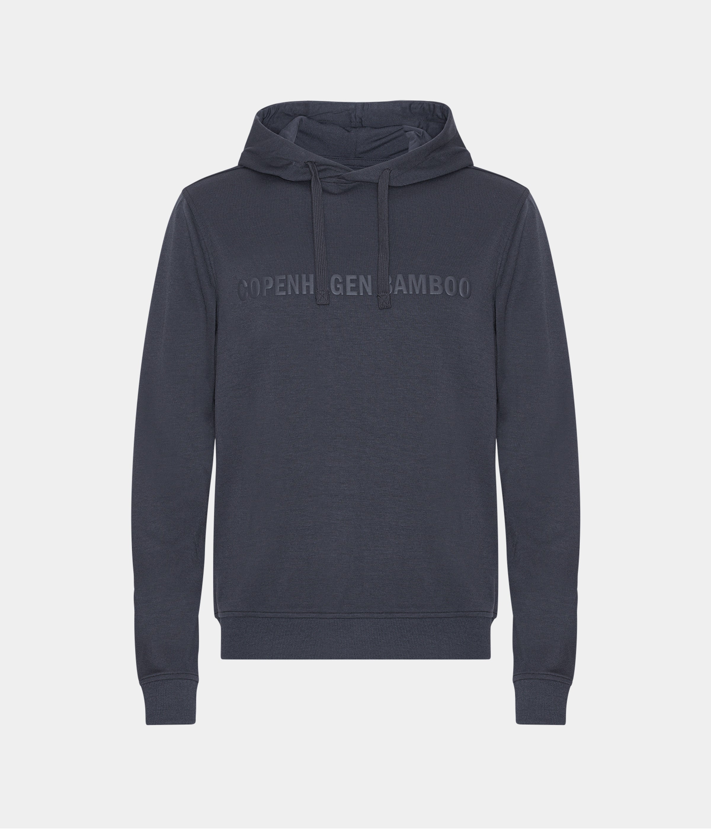 Mörkgrå bambu hoodie med logga