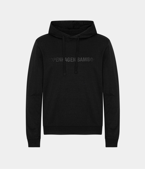 Sort bambus hoodie med logo fra Copenhagen Bamboo