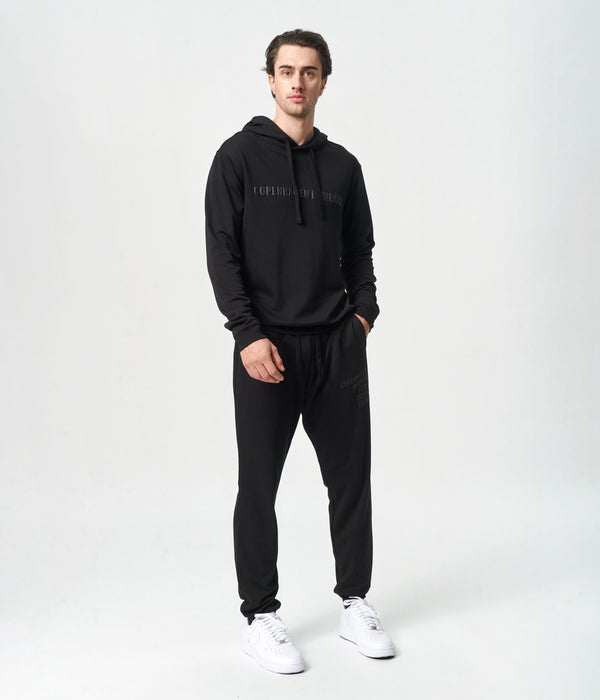 Svart bambu hoodie joggingset med logga XS Copenhagen Bamboo