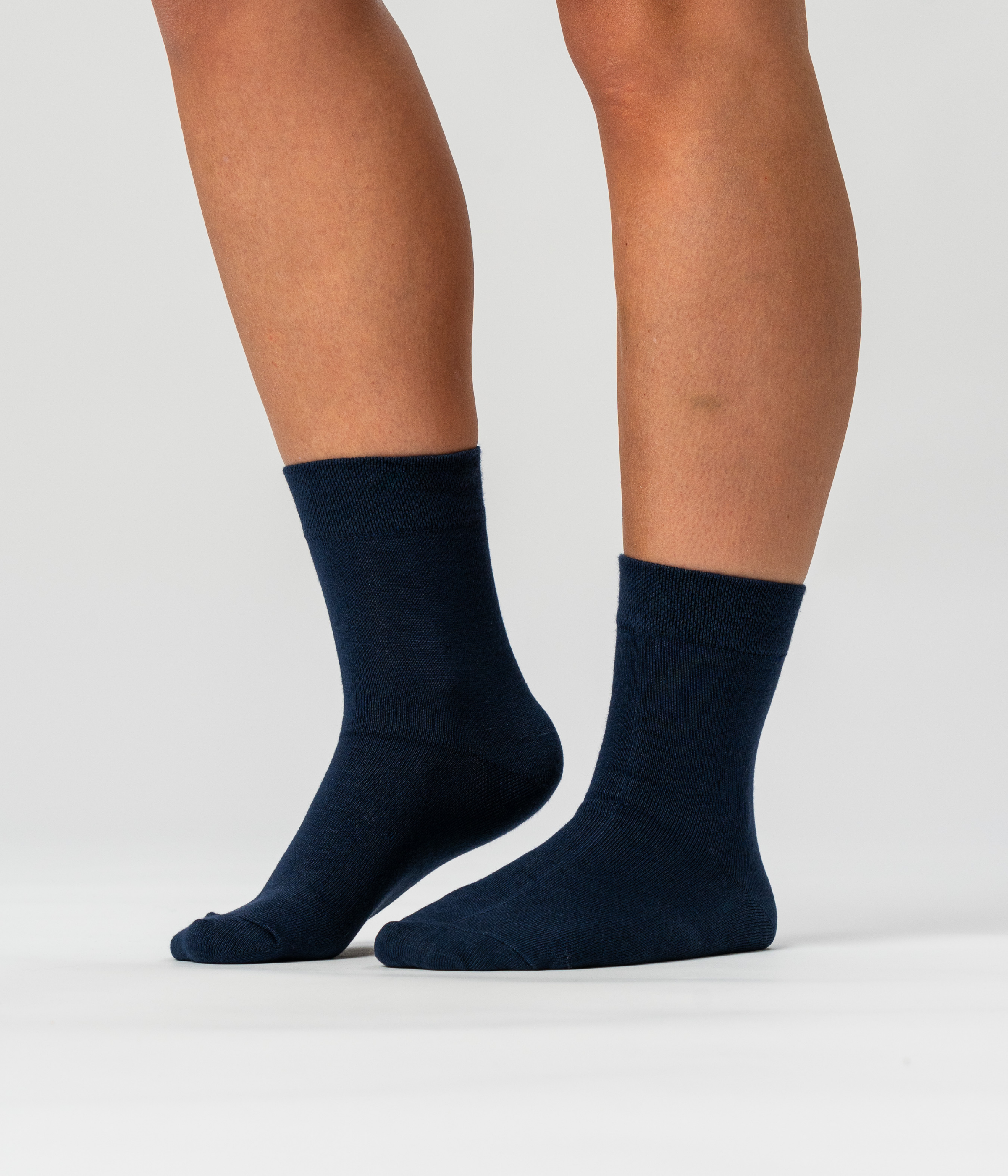 10 Par Bambus Strømper Low Cut - Hvid/Navy