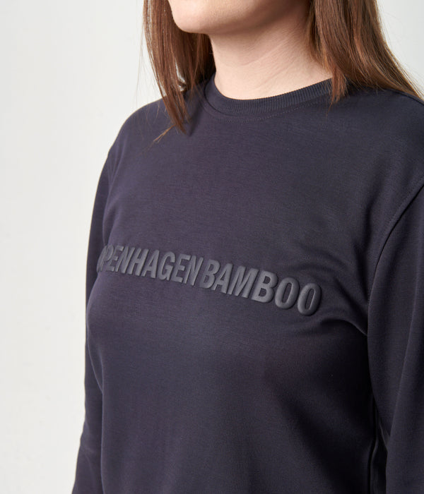 Mörkgrå bambu joggingdräkt med logotyp