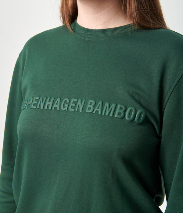 Grönt joggingset i bambu med logotyp
