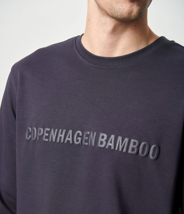 Mörkgrå bambu sweatshirt med logga