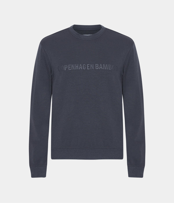 Mörkgrå bambu sweatshirt med logga