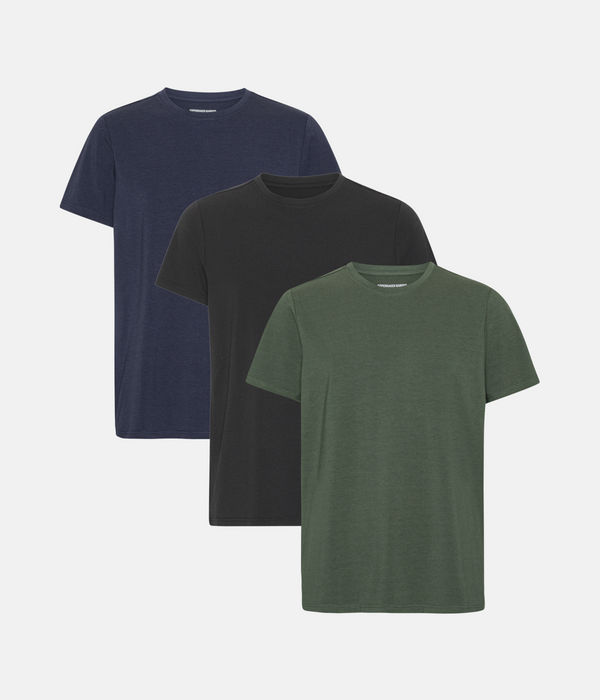 3-pack bambu t-shirt svart/natthimmel/skogsnatt