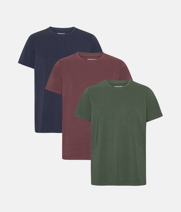 3-pack bambu t-shirt med skogsnatt/natthimmel/dekadent choklad