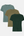 3-pack bambu T-shirt balsam grön/oliv/grön