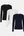 3-pack bambu långärmad t-shirt svart/vit/marinblå
