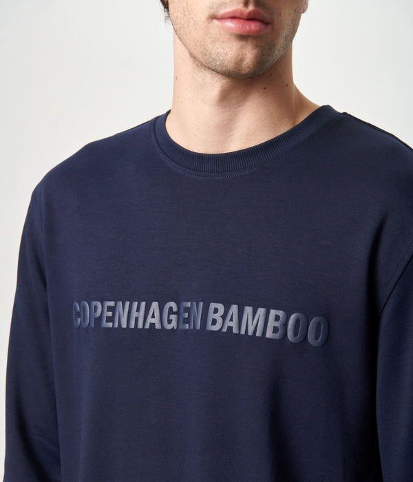 Navy bambu sweatshirt med logga