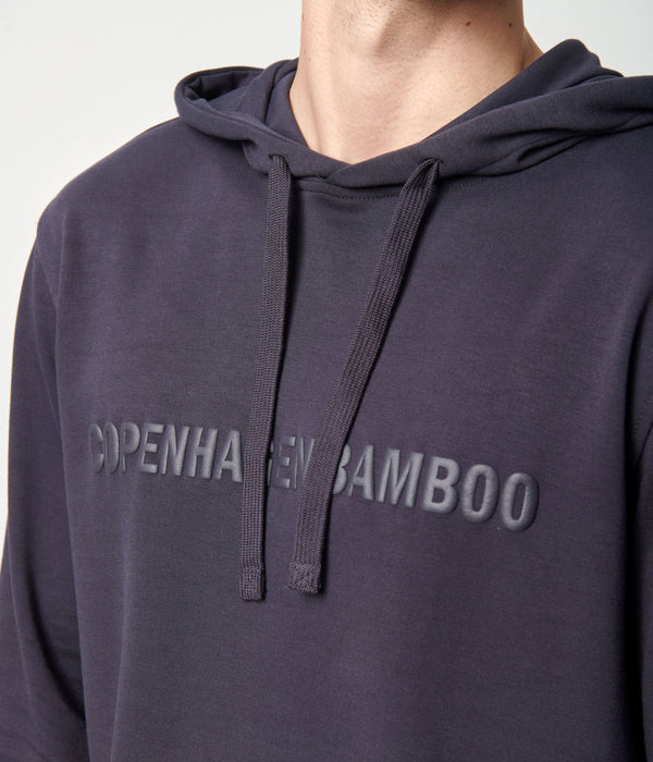 Mörkgrå bambu hoodie med logga    Copenhagen Bamboo