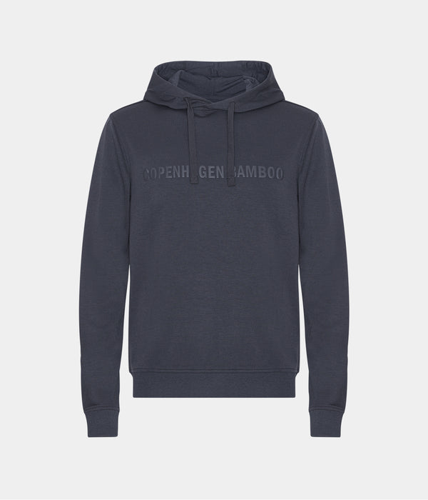 Mörkgrå bambuhuvtröja med logotyp