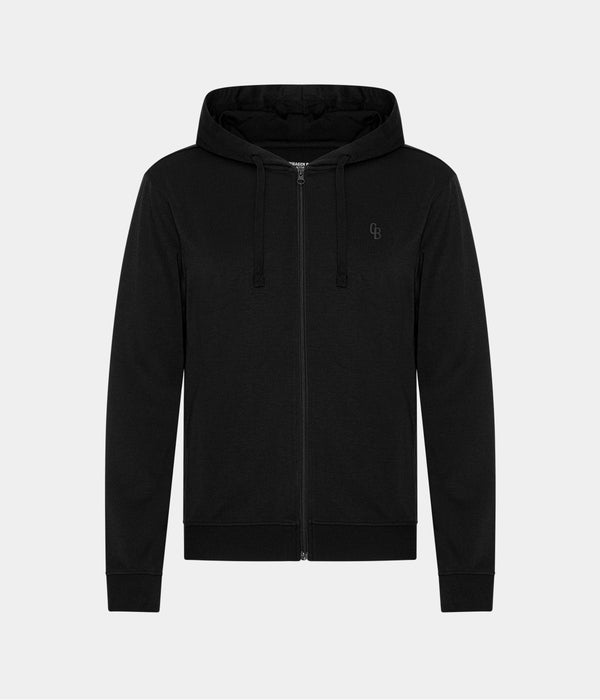 Svart joggingset med bambuhuva och dragkedja
