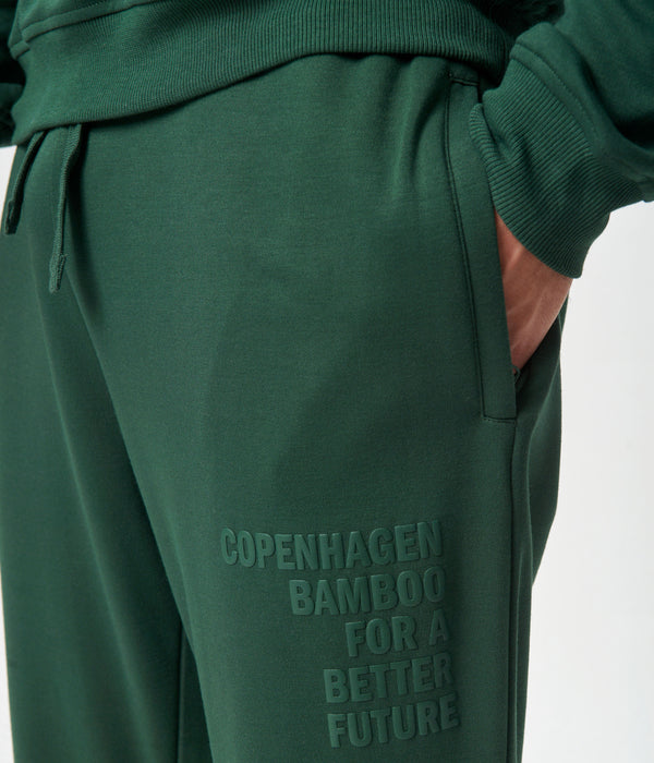 Gröna bambu sweatpants med logga