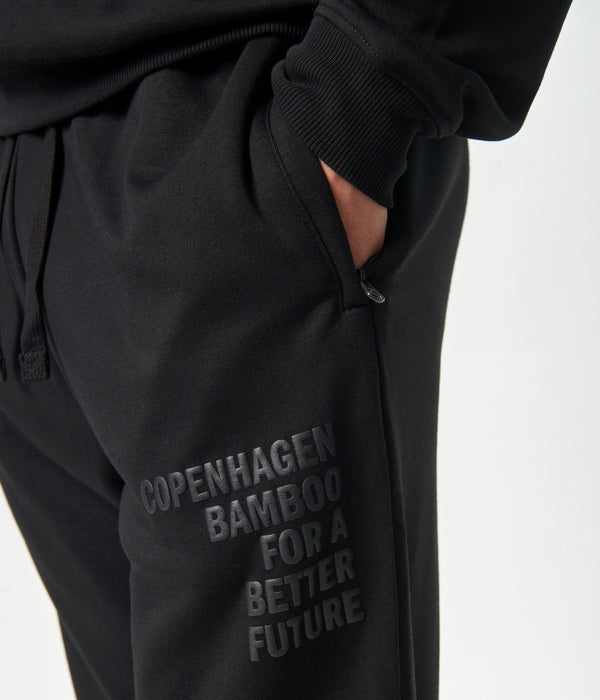 Svart bambu hoodie joggingset med dragkedja    Copenhagen Bamboo