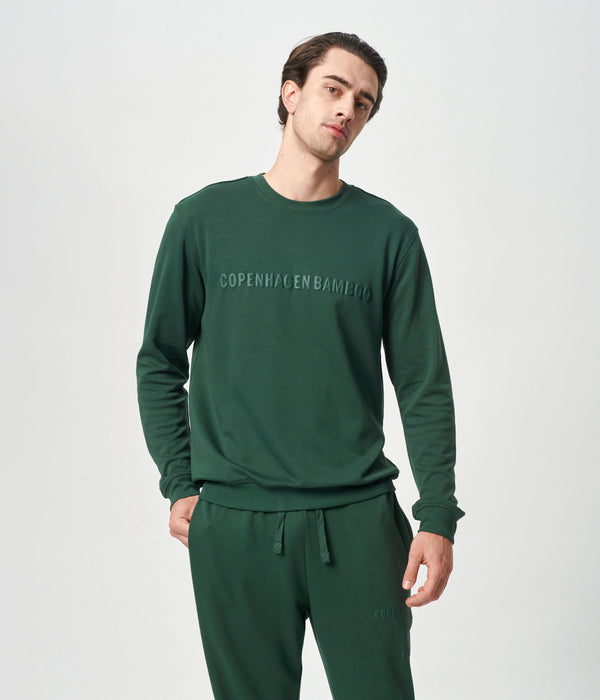Grön bambu sweatshirt med logga