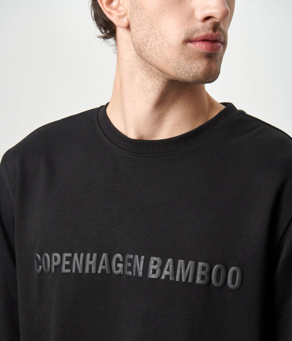 Svart bambu sweatshirt med logga