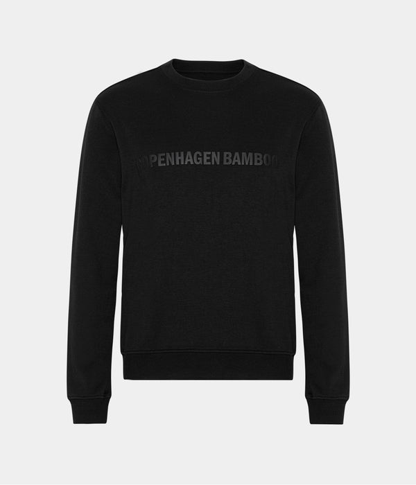 Svart bambu sweatshirt med logga