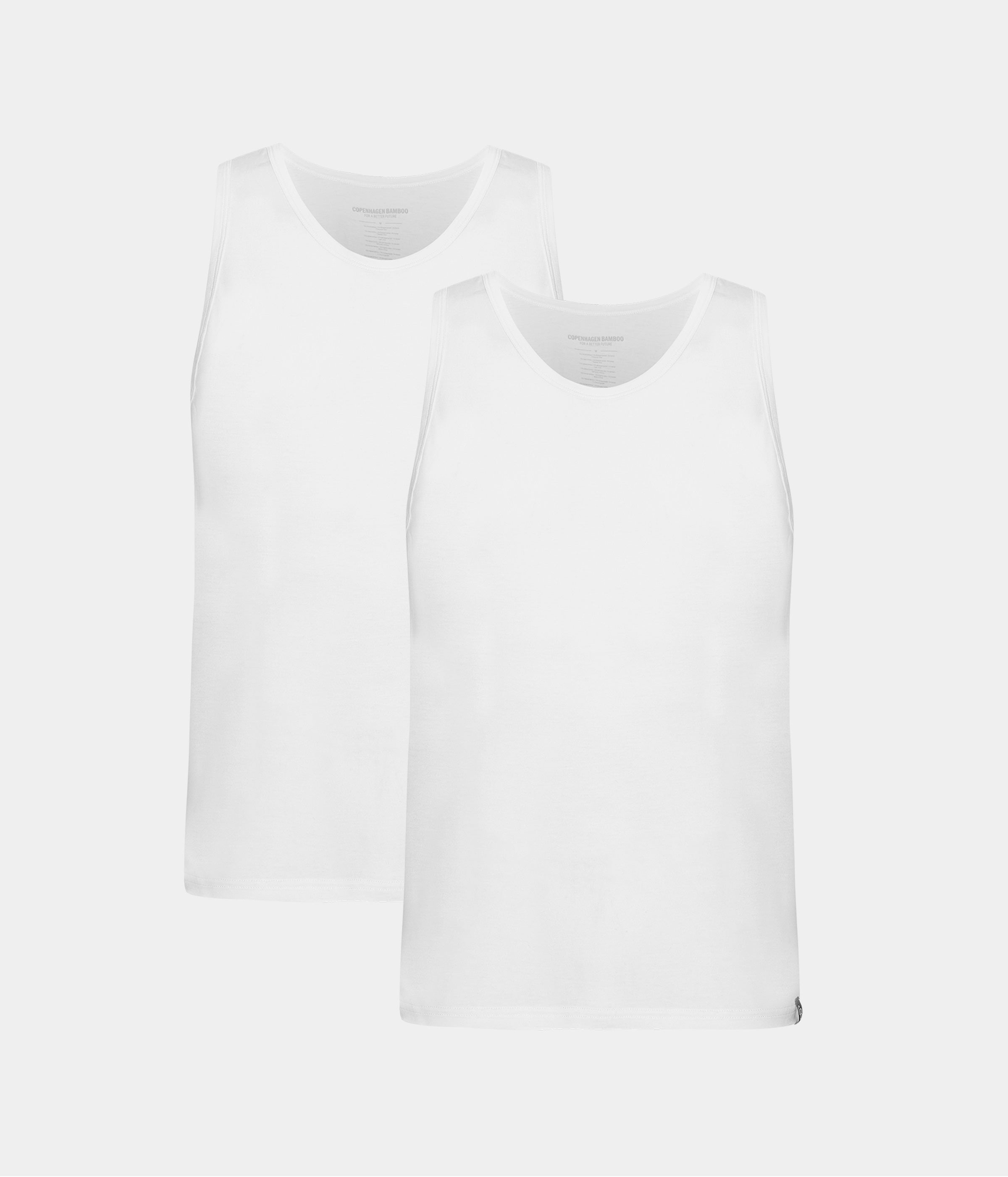 Hvide bambus tank tops - 2 pak S   Copenhagen Bamboo