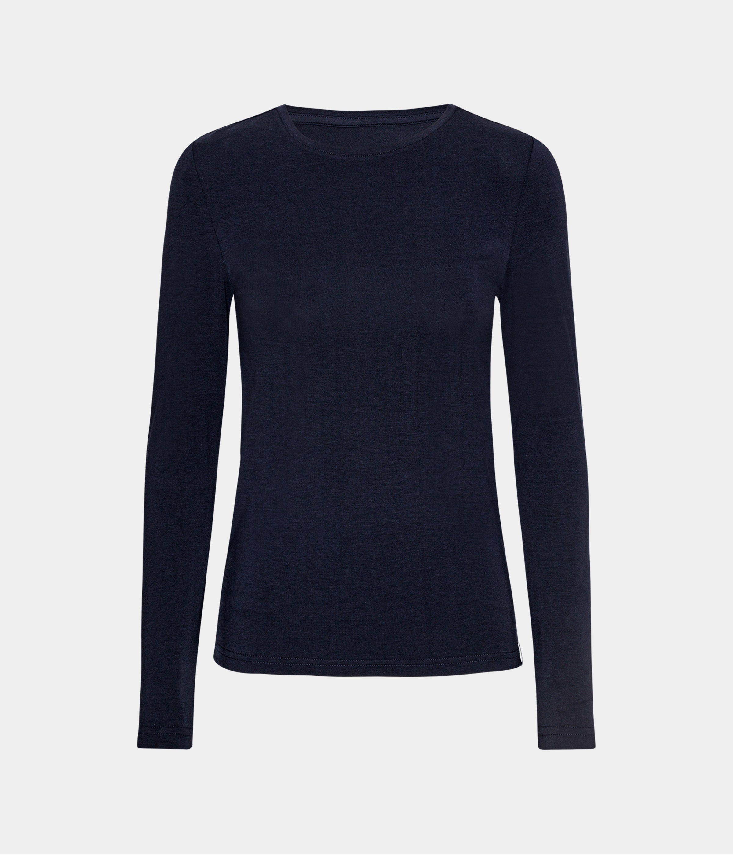 Navy langærmet bambus T-shirt S   Copenhagen Bamboo